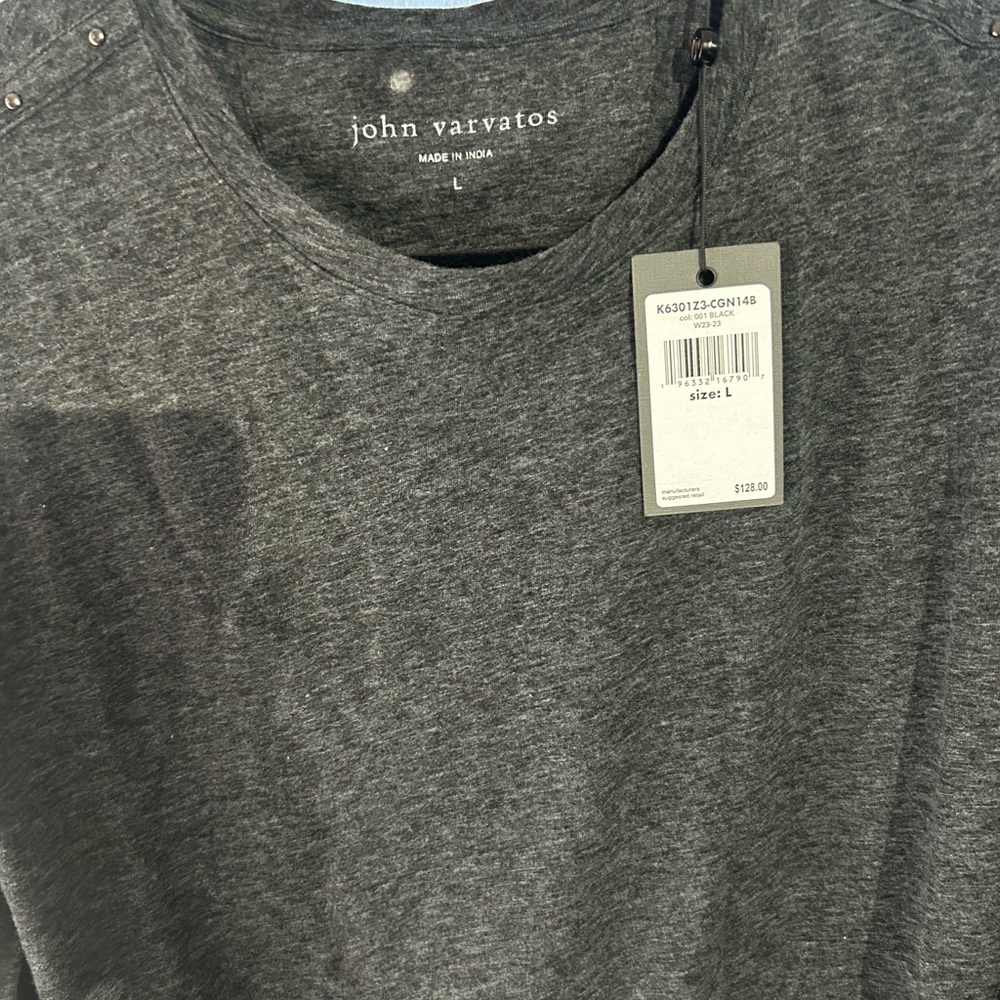 John Varvatos Charcoal Short Sleeve Tee